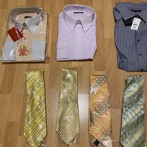 EVERYTHING FOR Just $24 !!! All 3 Axcess Dress Shirts with 3 Gold Accents ties